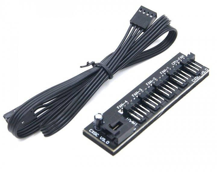 

Сплитер разветвитель Deepcool FH-025 5 кулеров 4 pin Fan Hub (Black), Черный