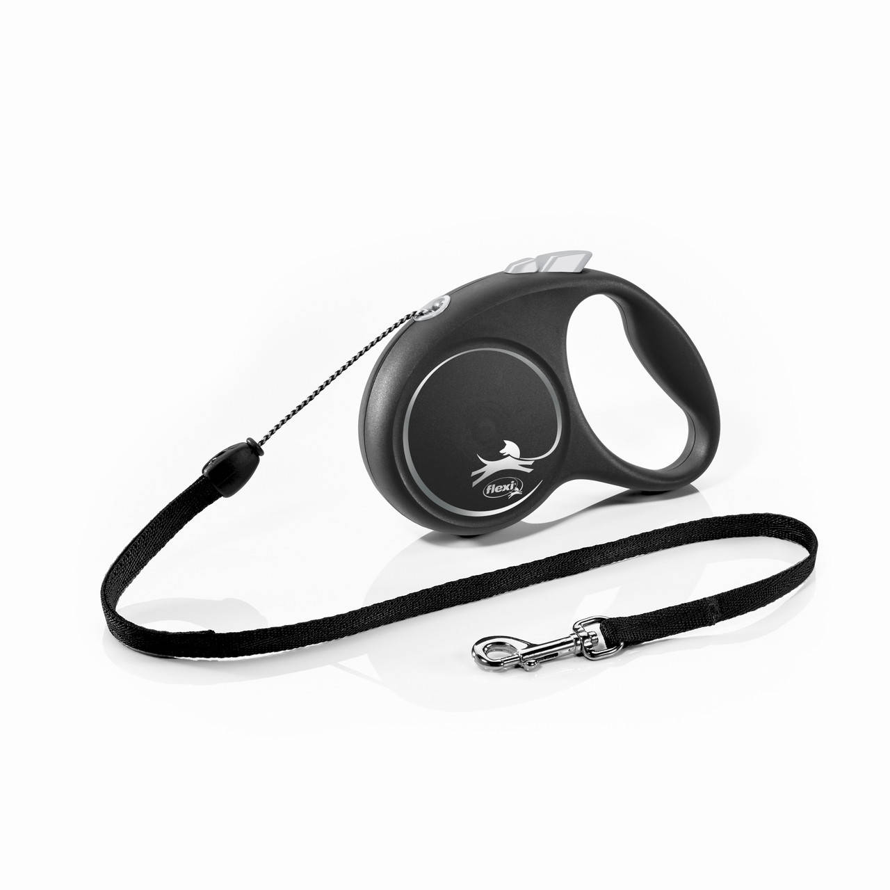 

Поводок-рулетка Flexi (Флекси) Black Design S для собак мелких и средних пород, трос (5 м, до 12 кг) серебрист