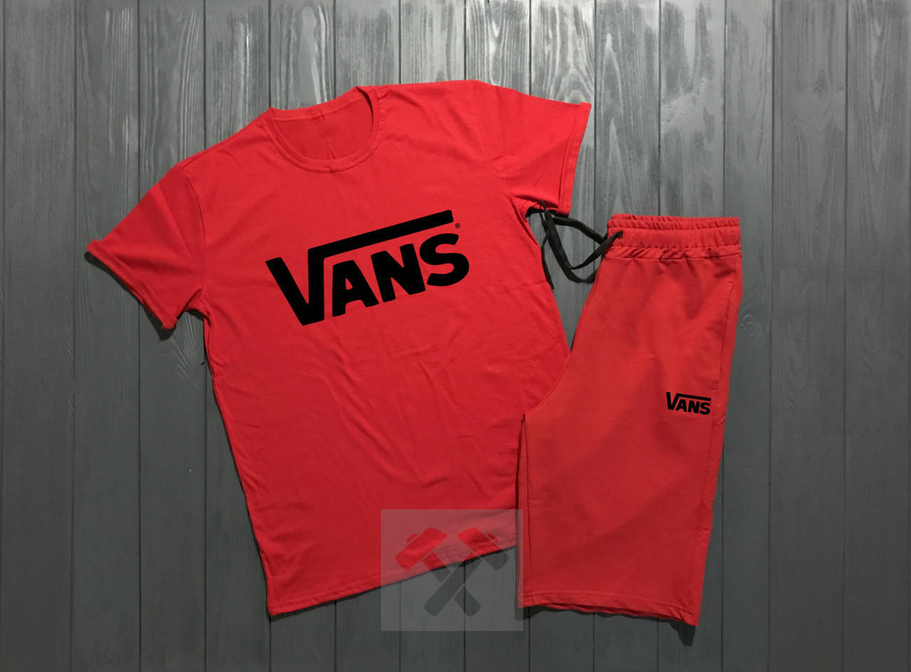 

Мужской костюм футболка и шорты Ванс, футболка и шорты Vans,брендовый,трикотаж L
