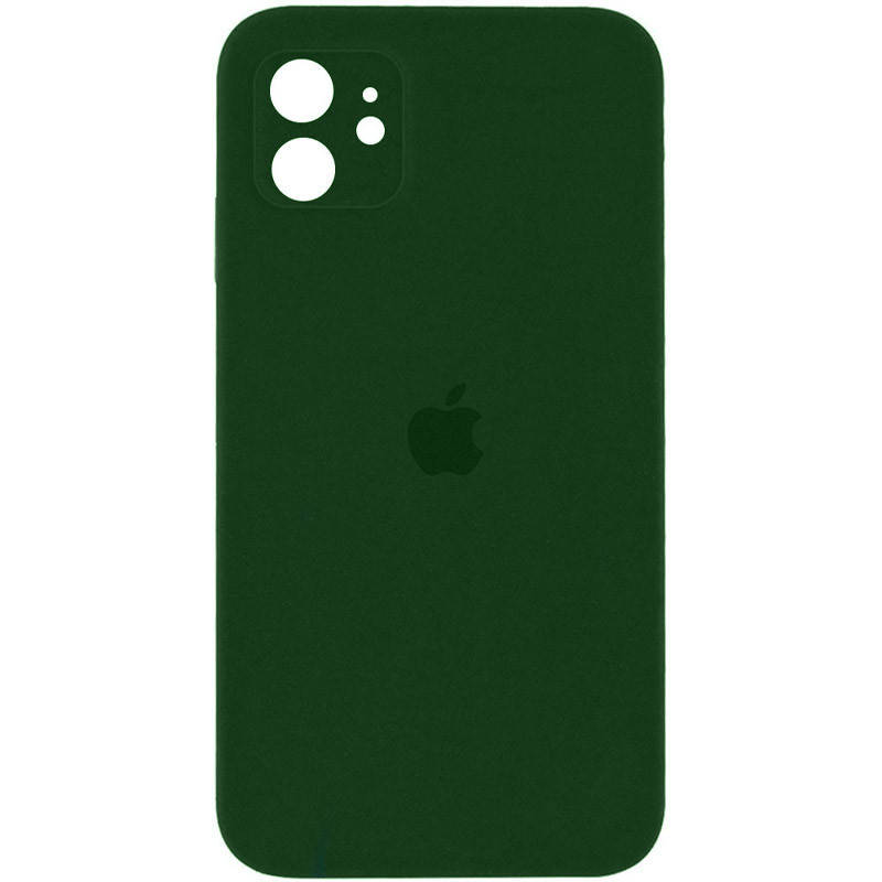 

Чехол Silicone Case для Apple iPhone 11 (6.1) квадратный в стиле 12 закрытый низ и камера (Army green) Зеленый, Зелёный