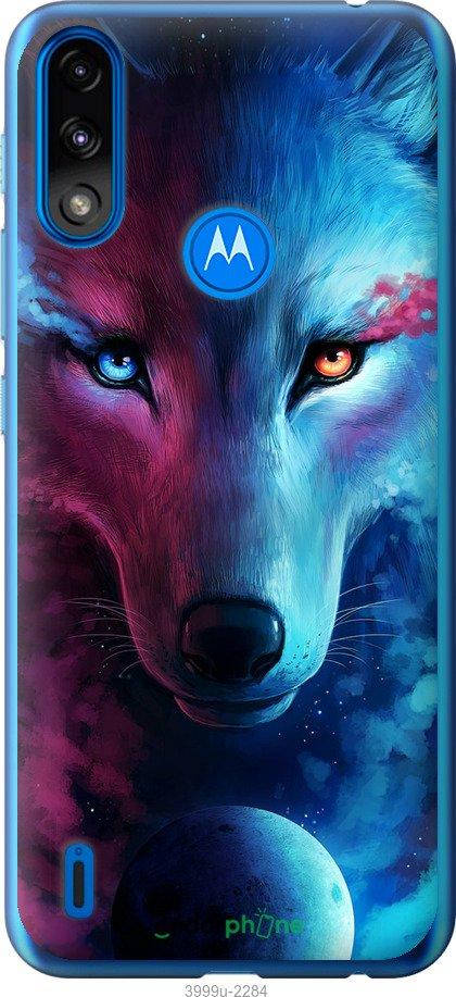 

На Motorola E7 Power Арт-волк "3999u-2284-10746", Розовый