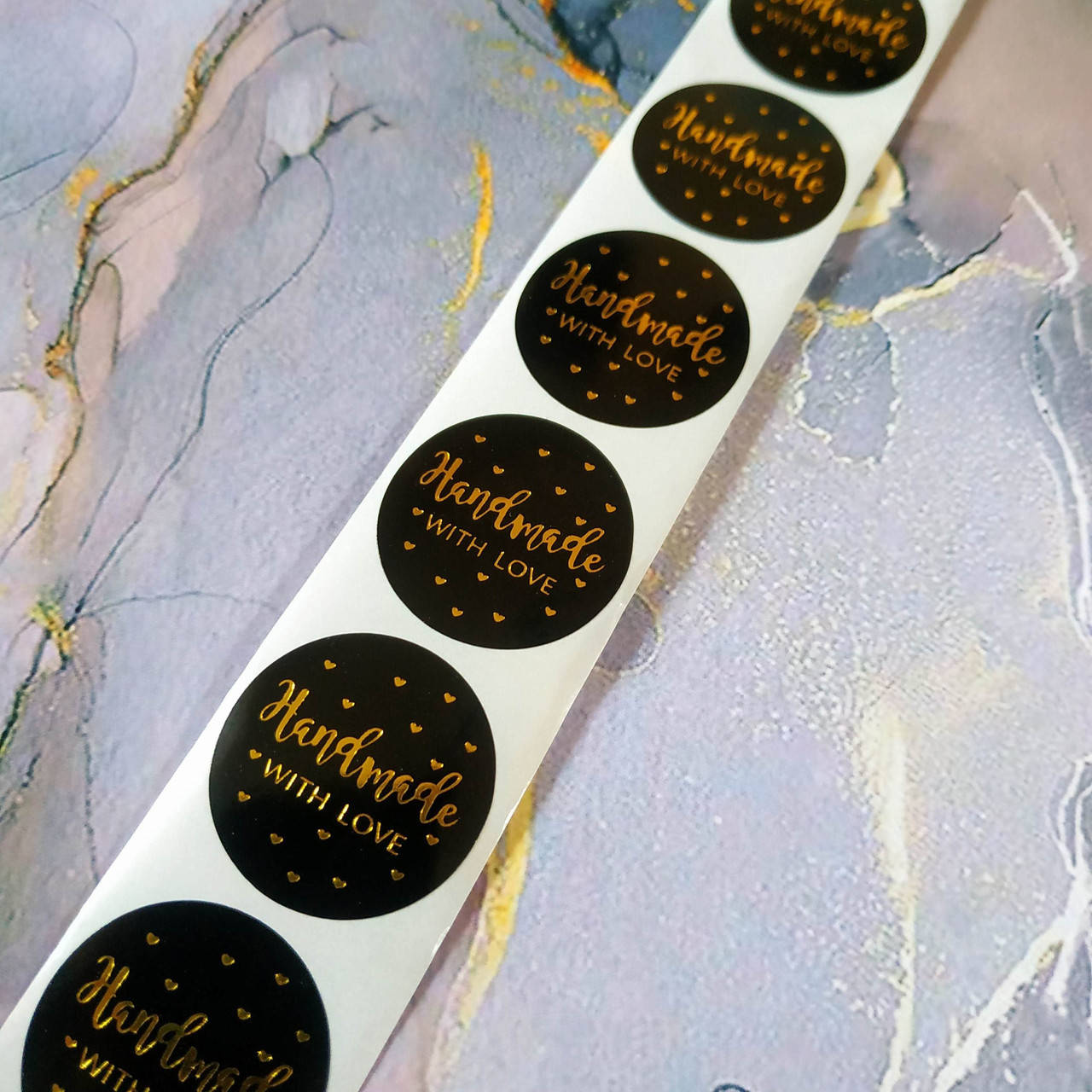 

Наклейки "Handmade with love" 20 шт (25мм)