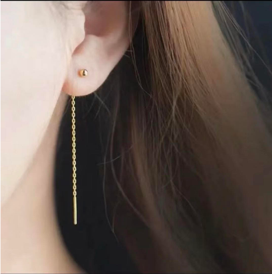 

Серьги-протяжки Xuping с подвесками шарики стальные позолота 18к. длина 9.5 см.