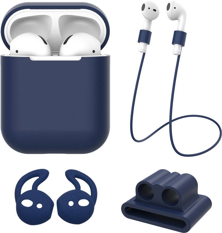 

Чехол для AirPods XO 4 в 1 Силиконовый Blue (АирПодс 1 / 2), Красный