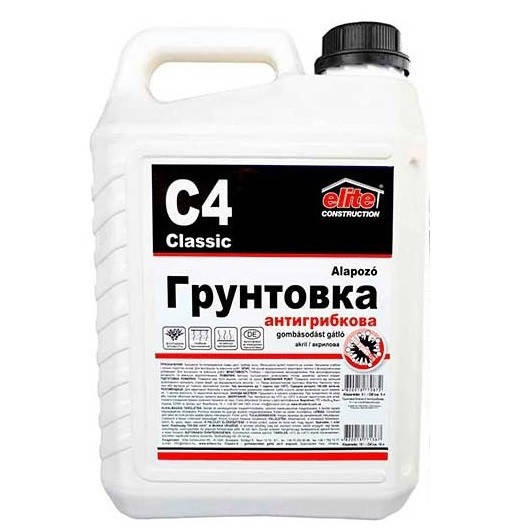 

Грунтовка антигрибковая глубокопроникающая Elite «Класик С4» 10л (458106), Белый