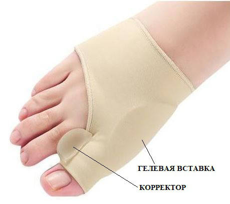 

Корректор с протектором (защитой) косточки в бандажной ткани