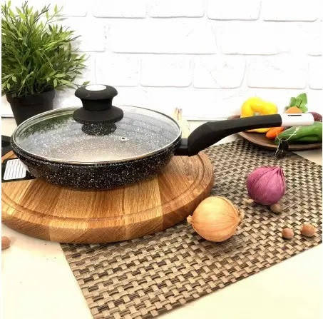 

Сковорода 20 см с крышкой и гранитным антипригарным покрытием м Edenberg (EB-4132)