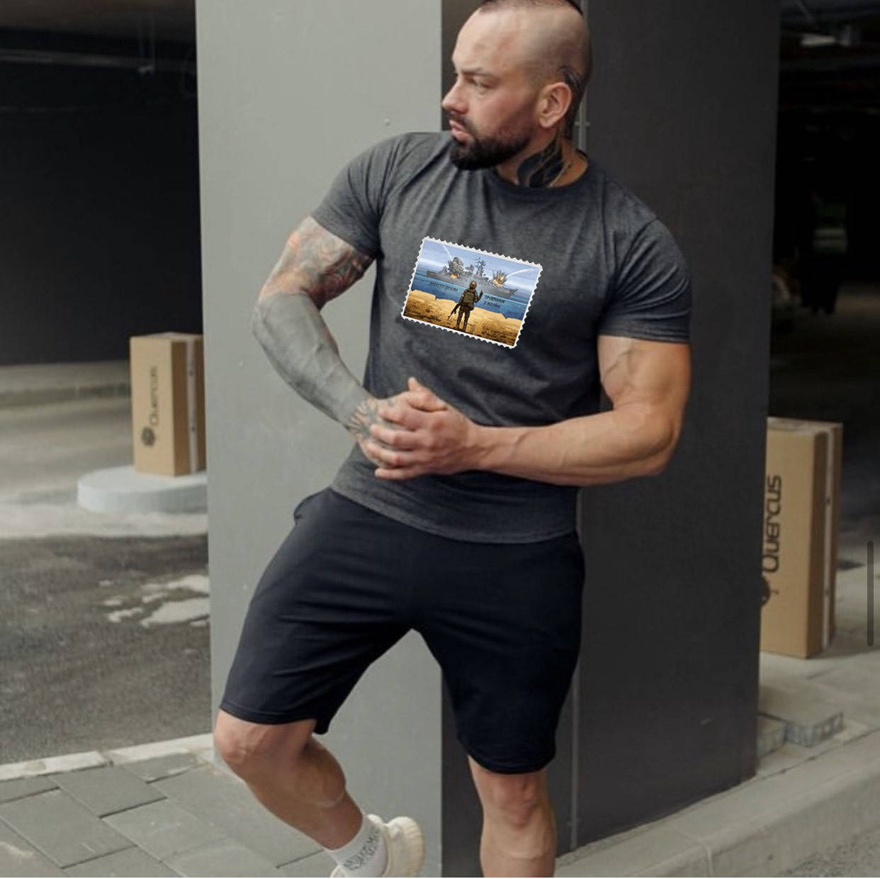 

Мужской летний костюм футболка шорты размер: M, L, XL, XXL, Графит