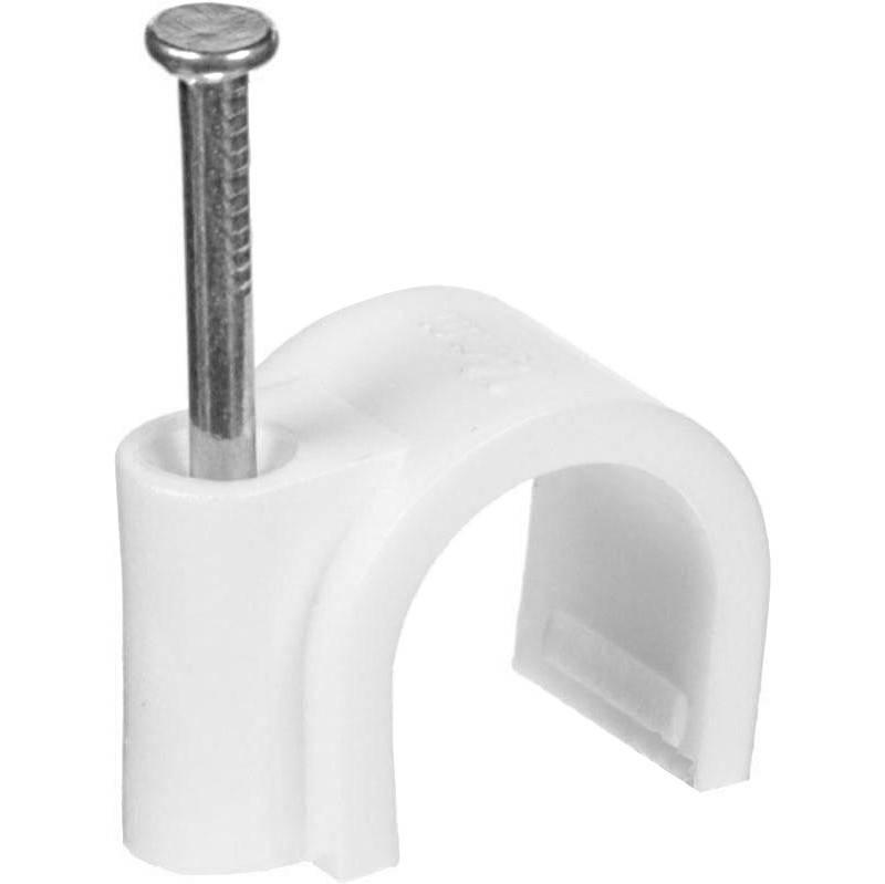 

Скоба круглая 5 мм с гвоздем белая 100 шт