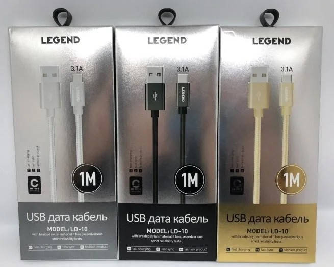 

Кабель LEGEND LD10 Type-C 1м 3.1A