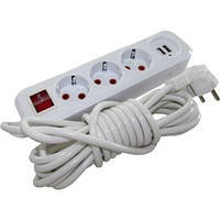 

Удлинитель 3 гнезда 5м с заземлением + 2 USB порта ST 749