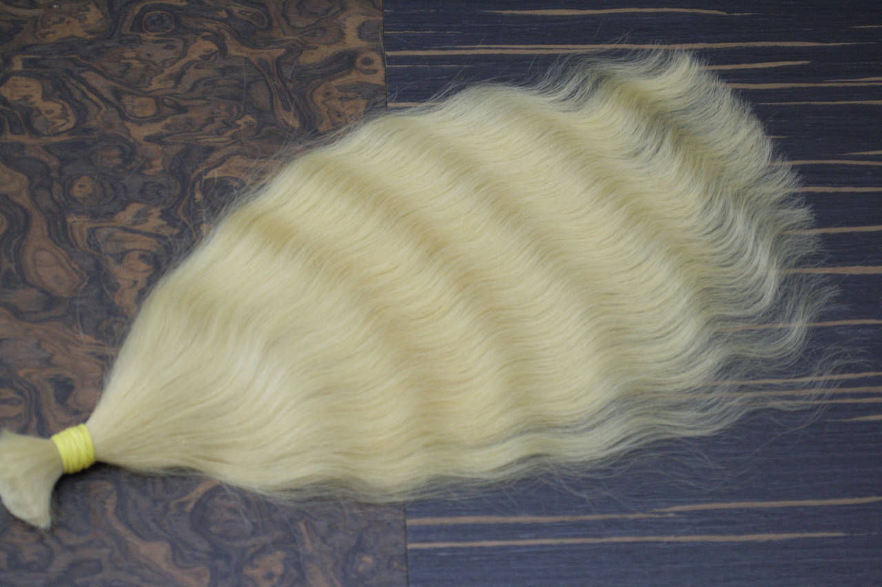 

ТОНКИЕ 100% Славянские волосы для наращивания БЛОНД 47 см / 87 грамм класса ЛЮКС