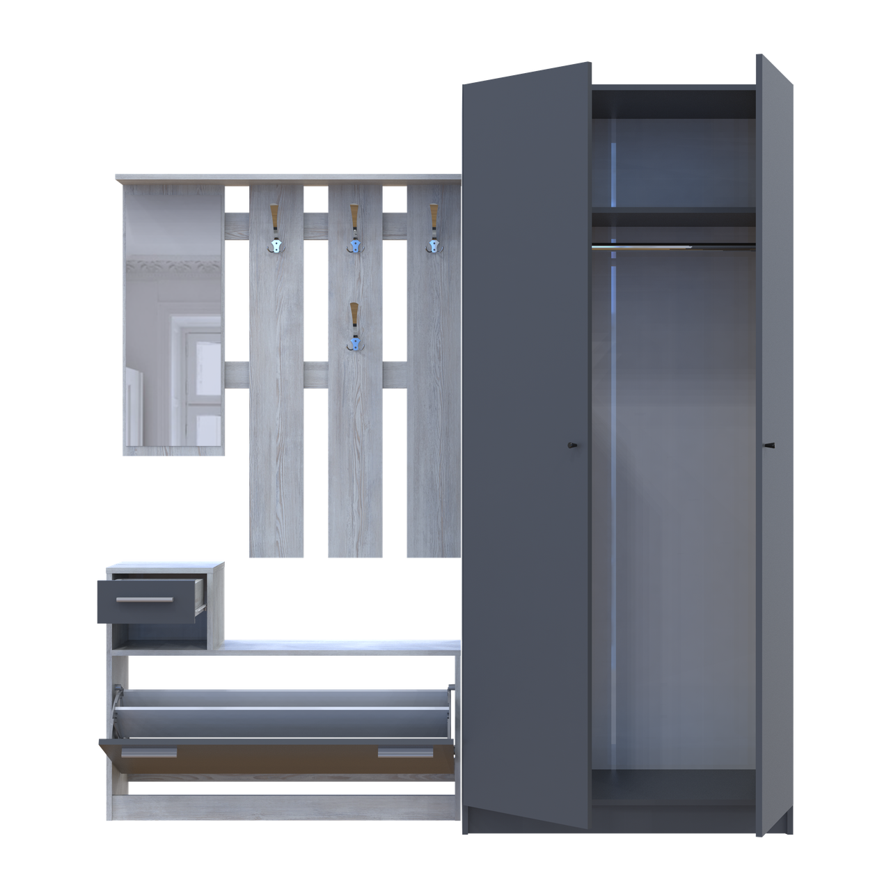 Передпокій Doros Alice та шафа Promo 2 ДСП Сосна Натті/Графіт 2 ДСП (42005198) 5