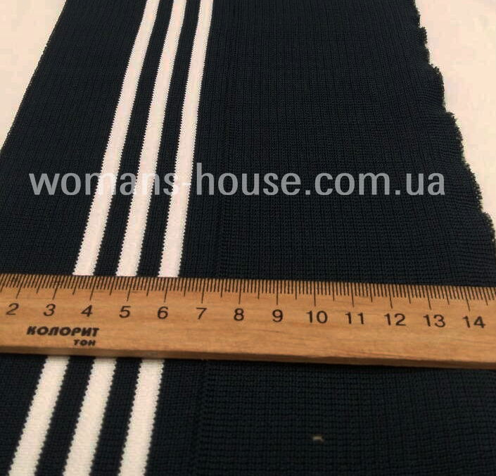 

Подвяз довяз манжетная резинка плотная Черный с белыми полосами