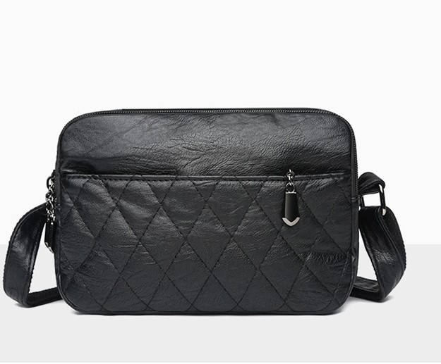 

Женская сумка черная небольшая на молнии, Черный