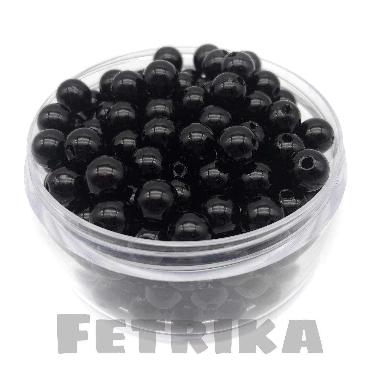 

Бусины жемчуг черные 8 мм, Черный