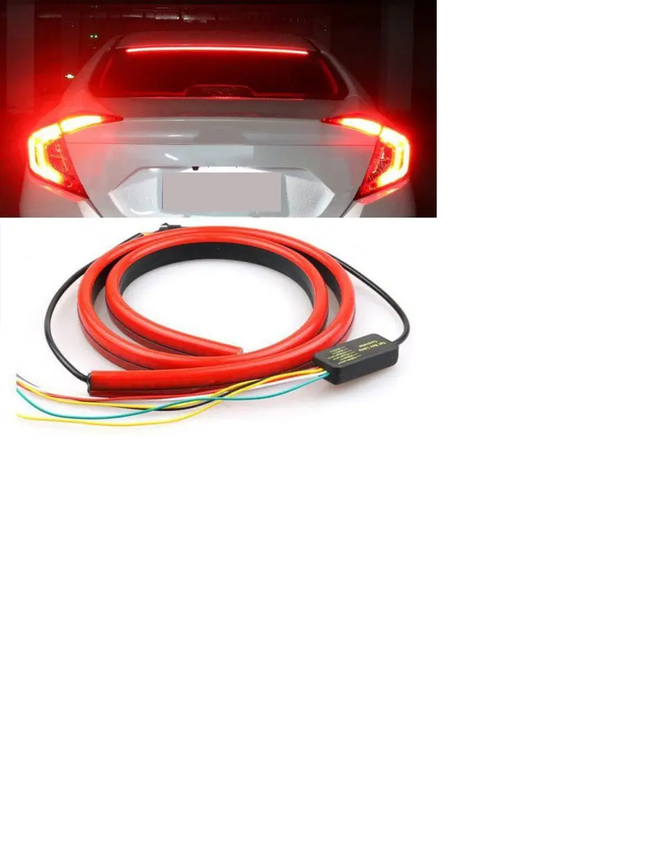 

Стоп-сигнал дополнительный 104см 40LED под заднее стекло гибкий, Аварийка, Бегущий поворот, Стробоскоп