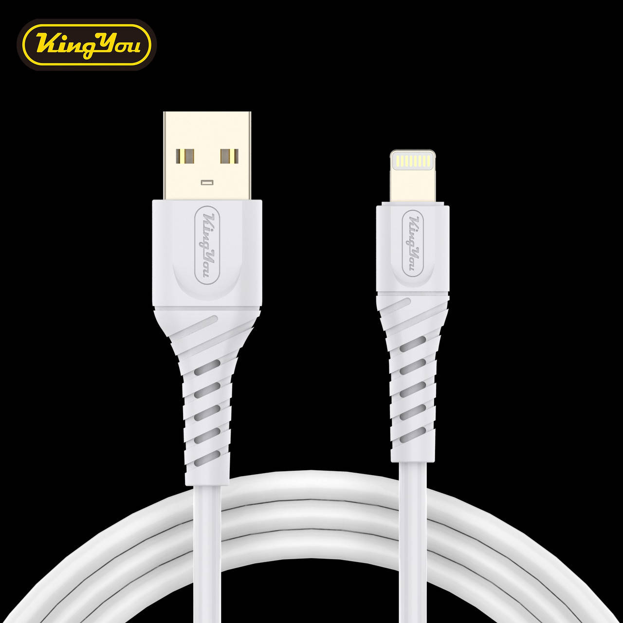 

Кабель USB - Apple Lightning (1m) провод для быстрой зарядки и передачи данных для телефонов Apple KingYou, Белый