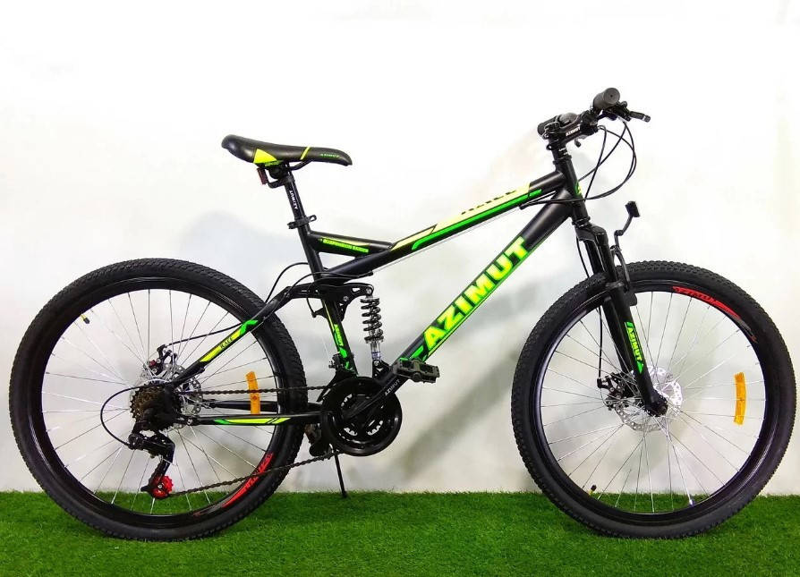 

Горный велосипед 26 дюймов Azimut Race GFRD рама 18 " BLACK-YELLOW