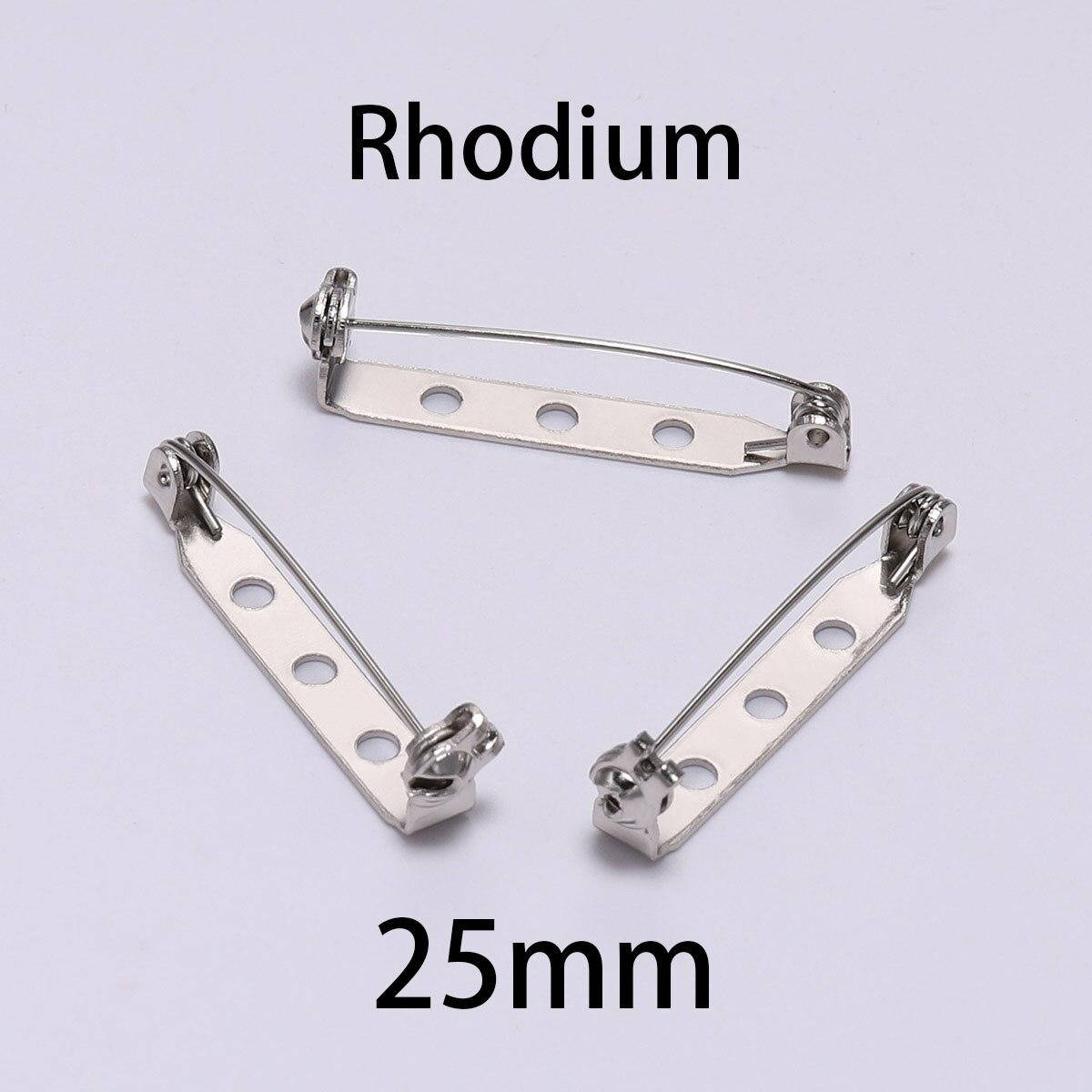

Застежка для броши 25 мм. 1 шт (Rhodium), Серебристий