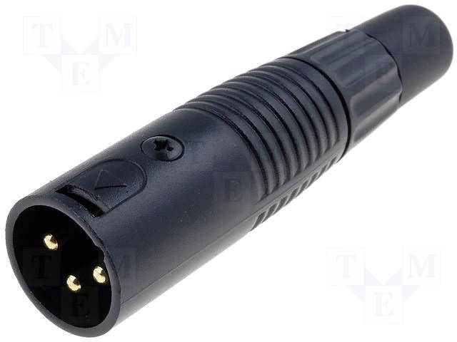 

XLR-3W-G Plug; XLR; male; PIN:3; straight; for cable; gold plated
