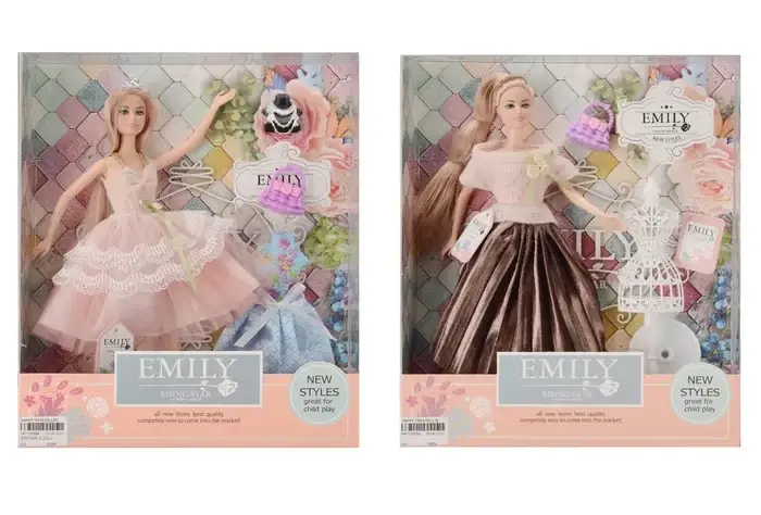 

Кукла Emily QJ077C/QJ077D 2 вида,с аксессуарами, в кор.33 28 6см, Розовый