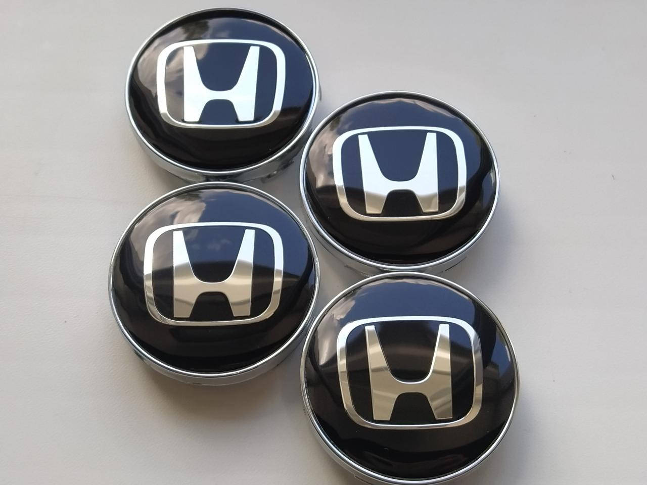 

Колпачки заглушки в литые диски Honda 60/56/10 мм. Черные/Хром