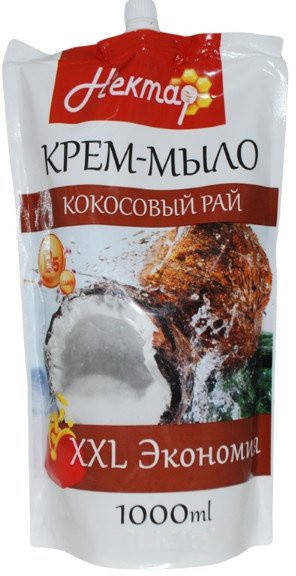 

Крем-мыло жидкое Нектар Кокосовый рай 1 л Дой пак