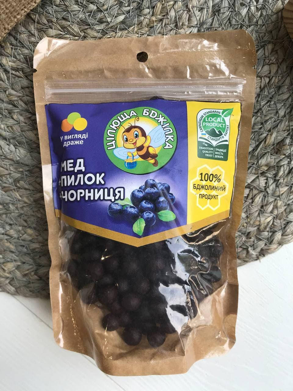 

Натуральные медовые конфеты драже "Целебная пчелка" с черникой, 150 г