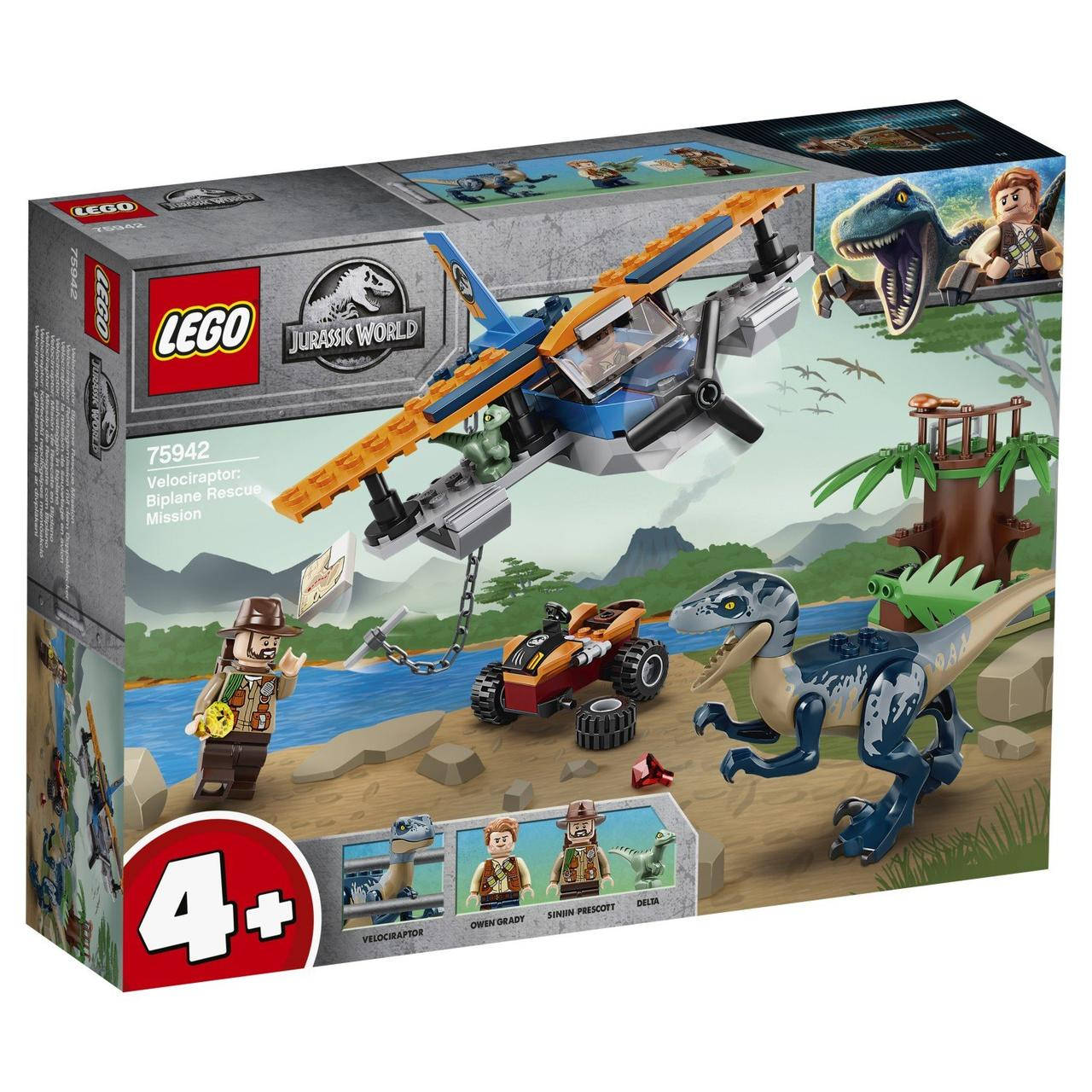 

LEGO ЛЕГО Jurassic World Велоцираптор: спасение на биплане 75942 (+подарок)