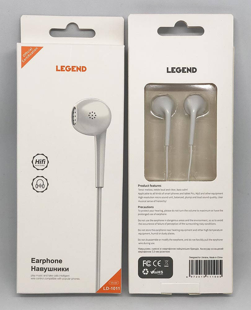 

Наушники вакуумные LEGEND LD1011