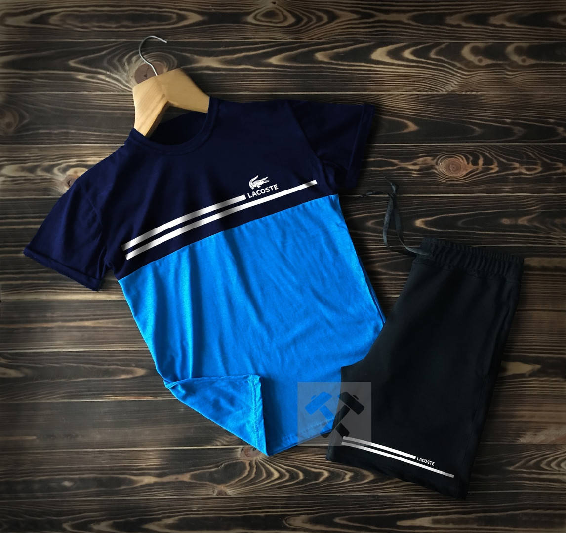 

Cпортивные Мужские шорты и футболка Lacoste (Лакост). / Летние комплекты для мужчин