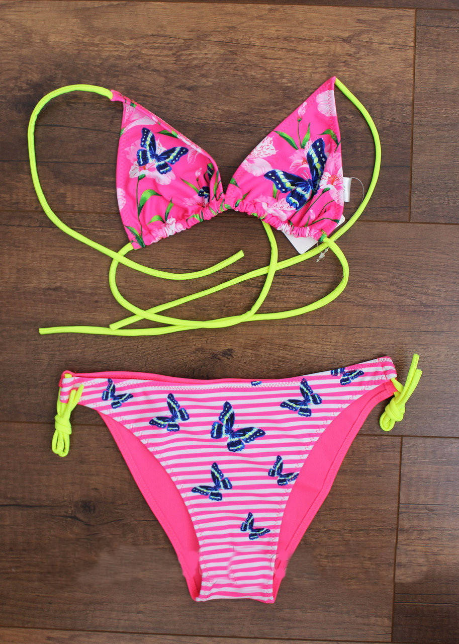 

Розовый купальник детский с бабочками 28-36