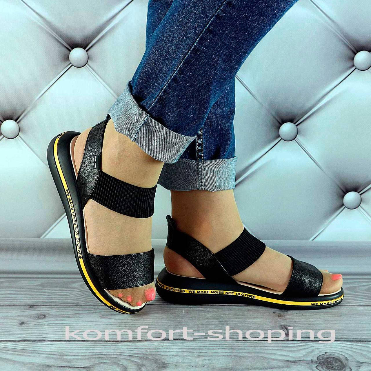 

Женские босоножки кожаные, черные К 1295