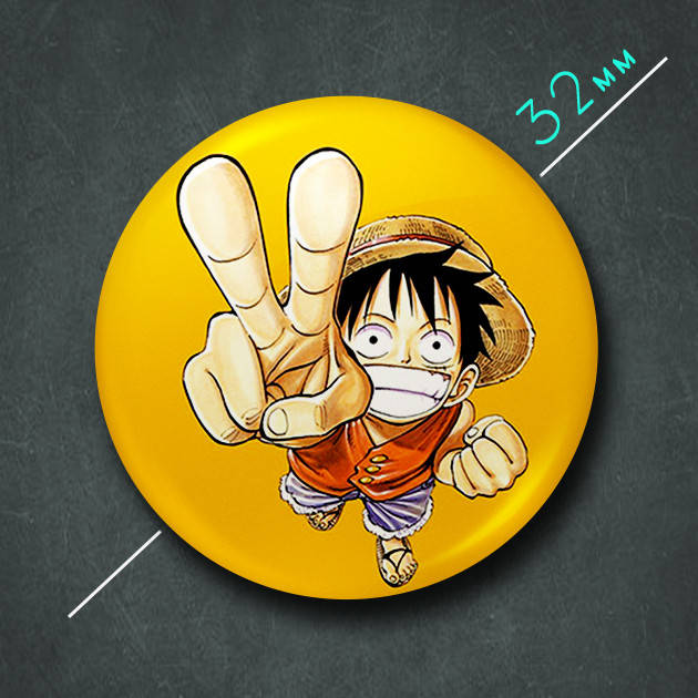 

"Манки Д. Луффи (Ван Пис / One Piece)" значок круглый на булавке Ø32 мм
