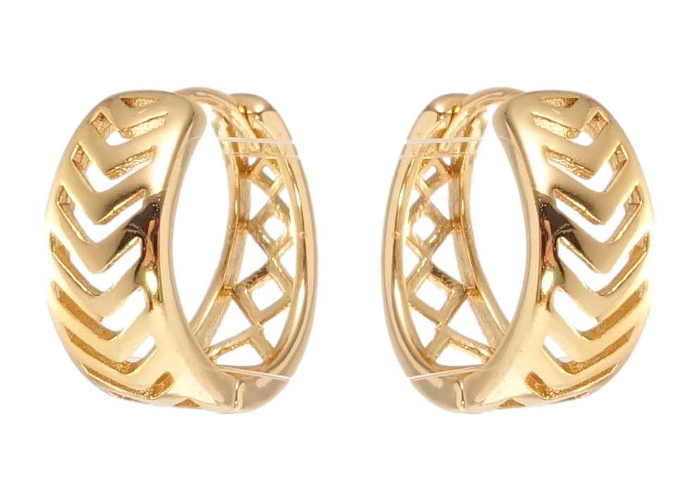 

Серьги Xuping Позолота 18K колечки "Резной узор с напылением"