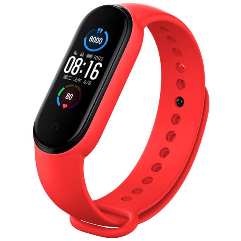 

Mi band 5 6 ремешок ми бенд 6 5 силиконовый Красный