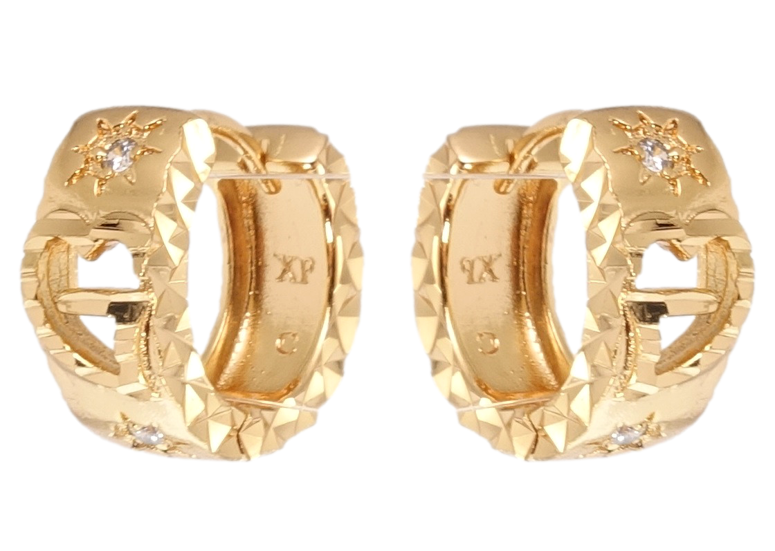 

Серьги Xuping Позолота 18K колечки "Узор сердце"