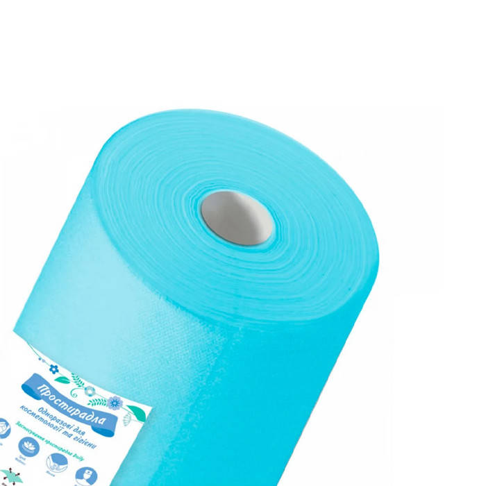 

Простынь одноразовая Doily голубая в рулоне 0,6х100 м, Голубой