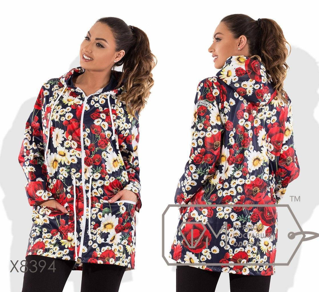 

Ветровка женская из плащёвки на молнии с капюшоном (3 цвета) -Красный ТЖ/-041 50, красный, Разные цвета