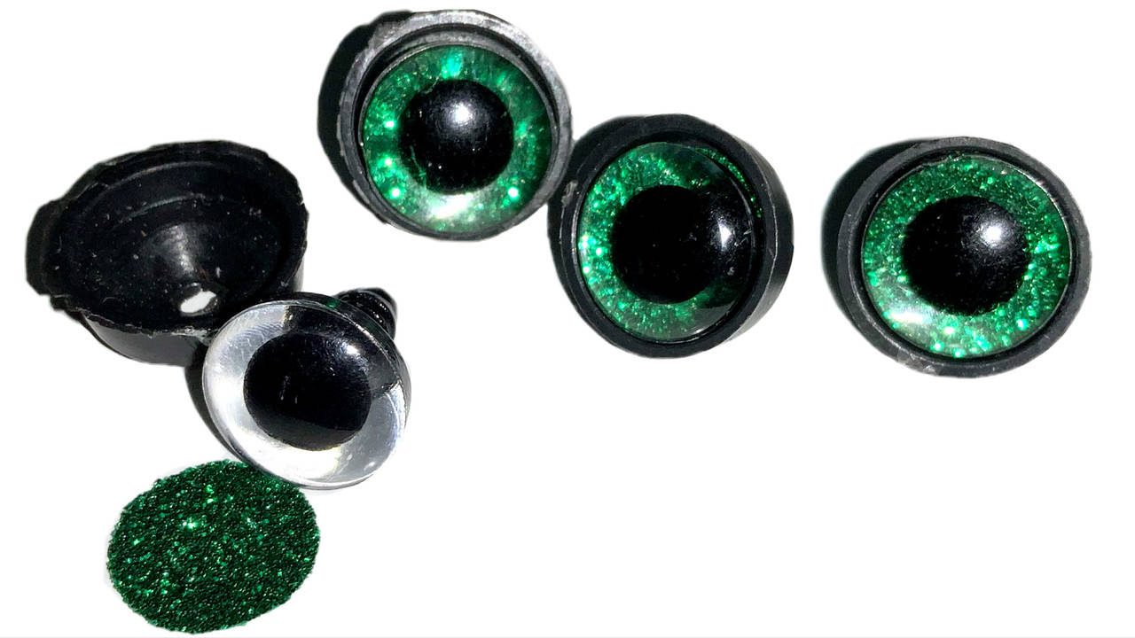 

Глазики для игрушек блестящие с креплением 10шт/14мм:Зеленый