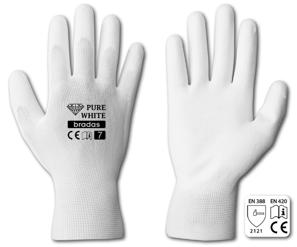 

Перчатки защитные PURE WHITE полиуретан, размер 11, RWPWH11, Белый