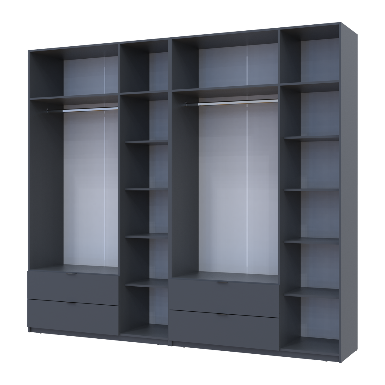 Розпашна Шафа для одягу Doros Лукас Графіт 3+3 ДСП 270х50х240 (42005117) 3