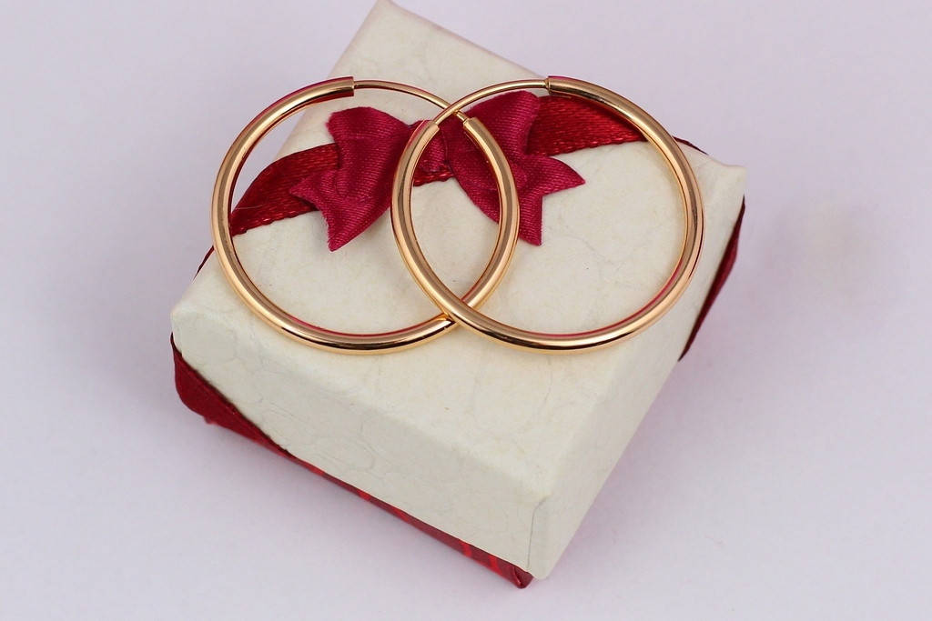 

Серьги кольца Xuping Jewelry 3 см золотистые