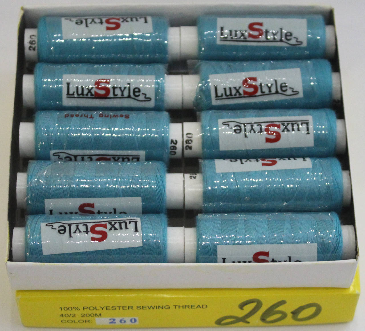 

Нитки швейные LuxStyle 40/2-200м (100% полиэстeр) №260, Разные цвета
