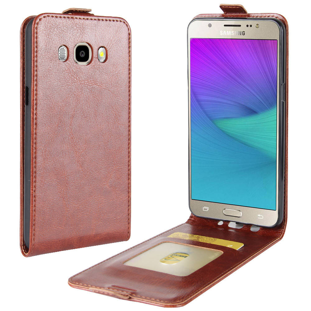 

Чехол IETP для Samsung Galaxy J5 2016 J510 флип вертикальный кожа PU коричневый