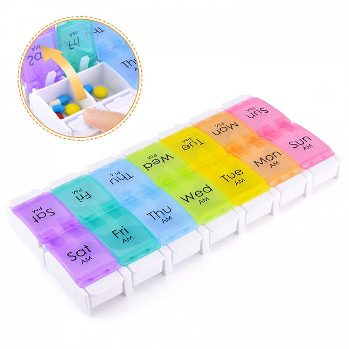 

Таблетница на один день утро/вечер 14 отделений, Pill box 7days