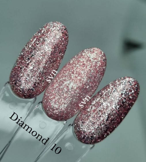 

Гель лак для ногтей SVN Diamond №10 розовое золото 10мл