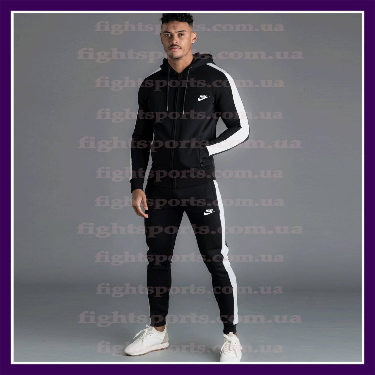 

Мужской Спортивный костюм NIKE (НАЙК) Черный ИНДОНЕЗИЯ "В стиле", Белый