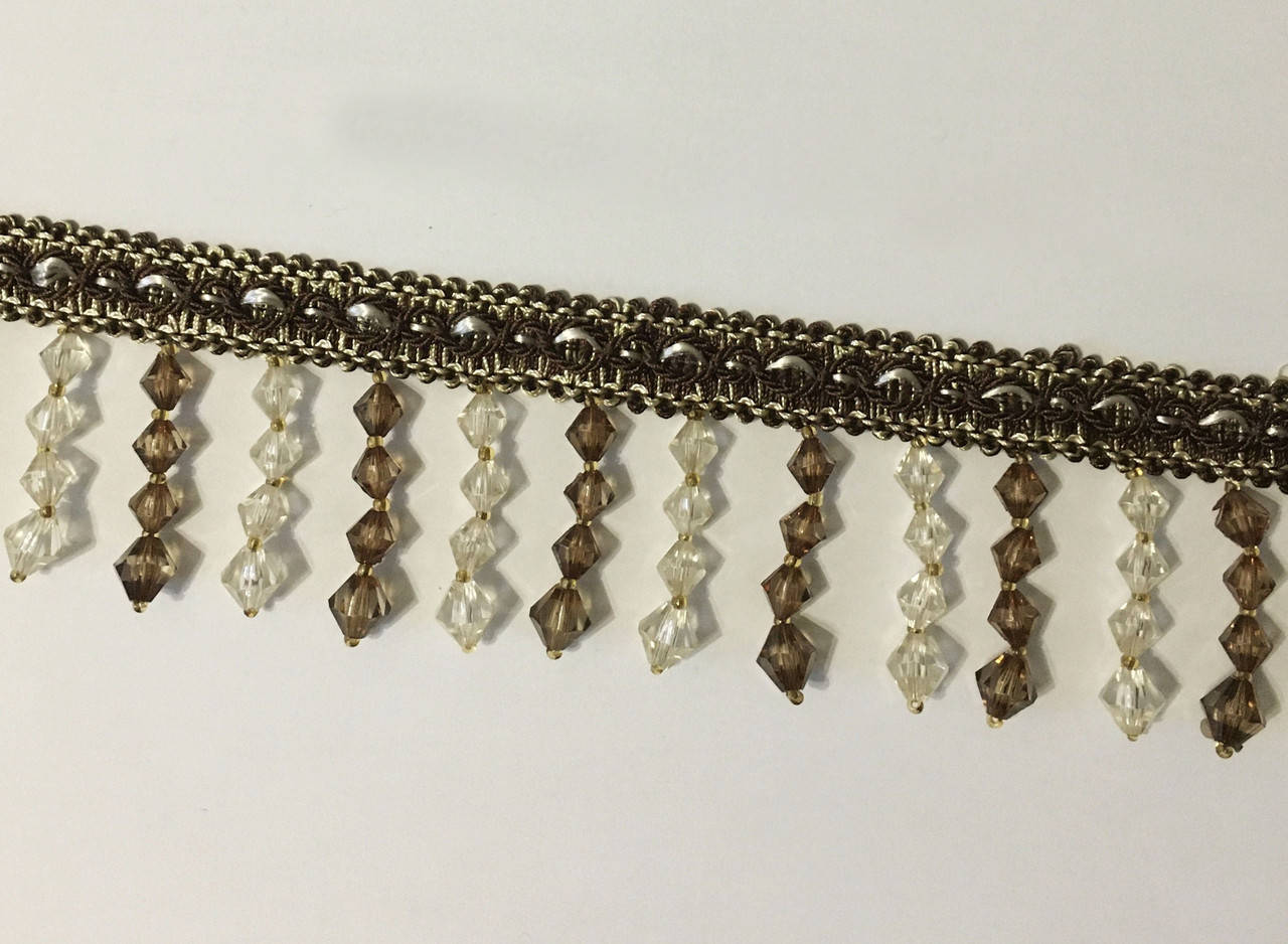 

Бахрома для штор коричневого цвета со стеклярусом, Коричневый